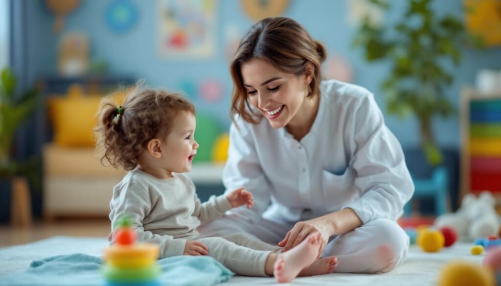 fisio con una nina pequena